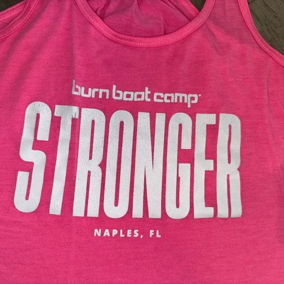 burn boot camp STRONGER breast cancer racer back tank - Picture 2 of 3